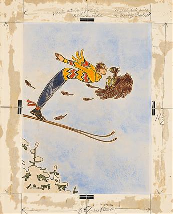 JOHAN BULL (1893 - 1945) Ski jump.